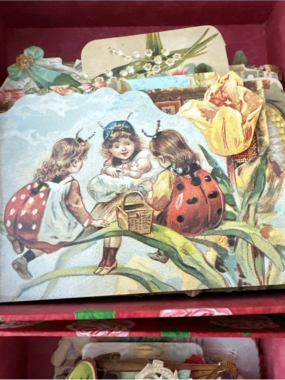 BOX Punch Studio lot OF 128 Victorian Style Die-Cut Mini Note Card's